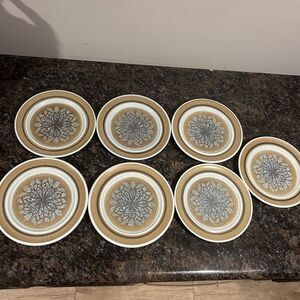 Lot of 7 Vintage Franciscan USA NUT TREE Salad Plates 8 1/2"  1970s EUC